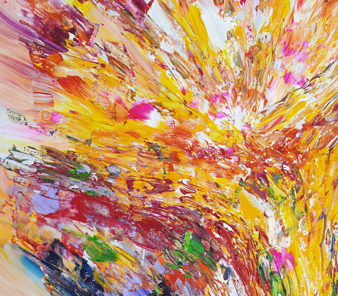 detail of the abstract artwork, large vertical format