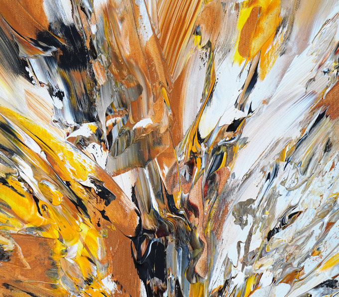 detail of the large abstract, brown artwork
