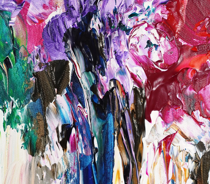 Detail of the flower bouquet painting
