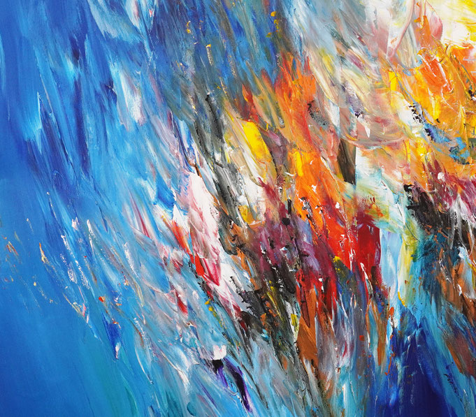 detail of the oversized abstract artwork by the artist Peter Nottrott for sale