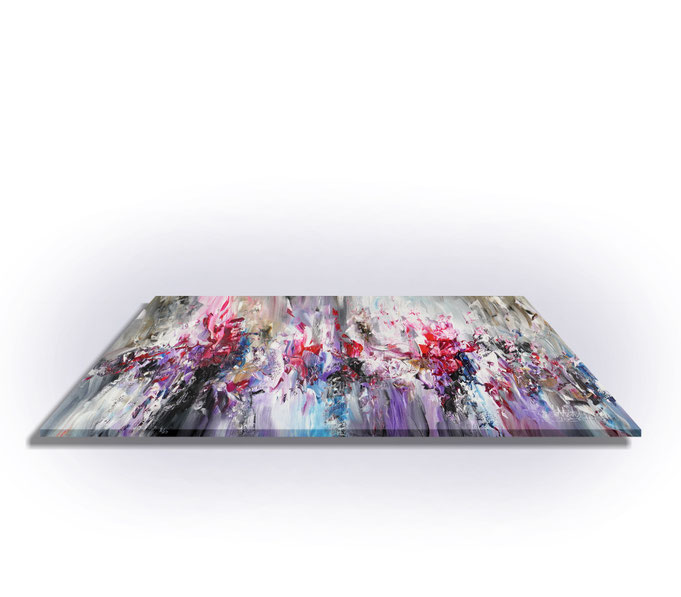 ready to hang, blue abstract large painting