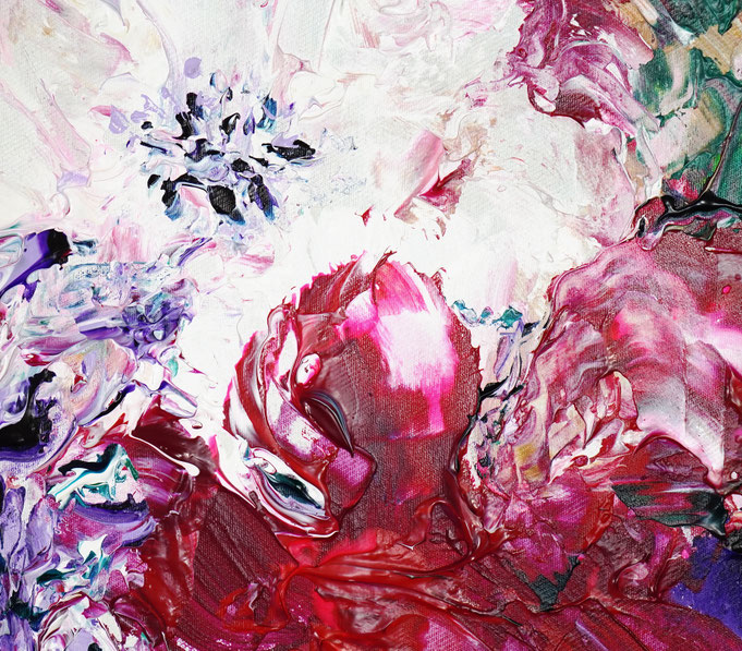 Detail of the flower bouquet painting