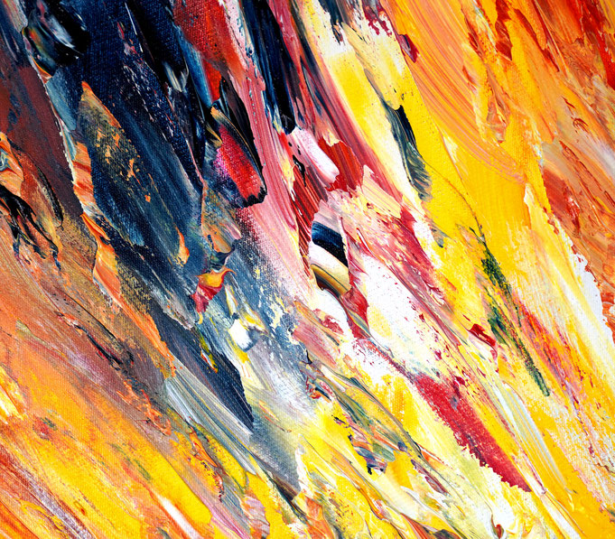 detail of the colorful painting