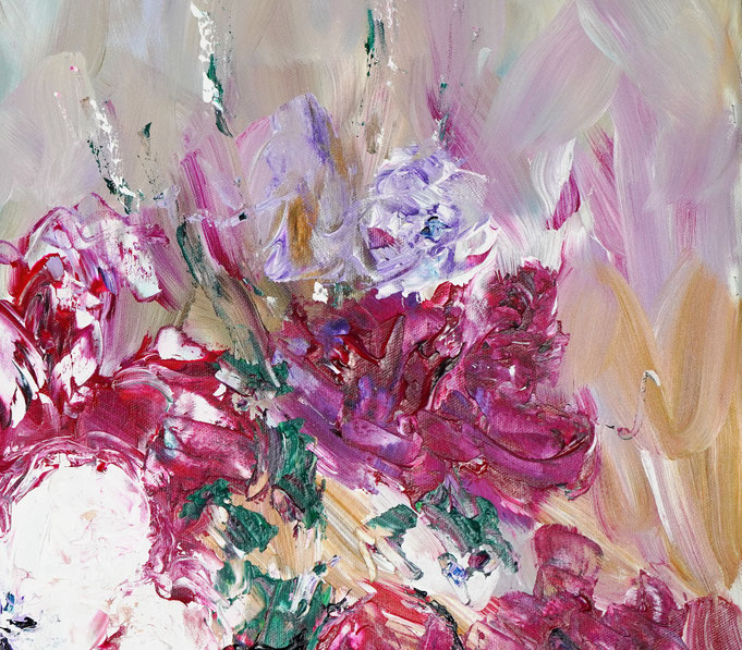 Detail of the flower bouquet painting