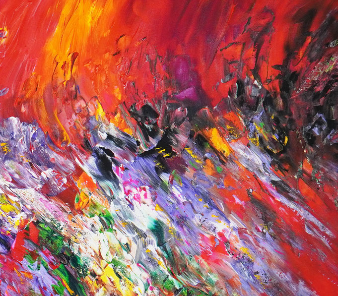 detail of the abstract, extra large dreamlike artwork by the artist Peter Nottrott