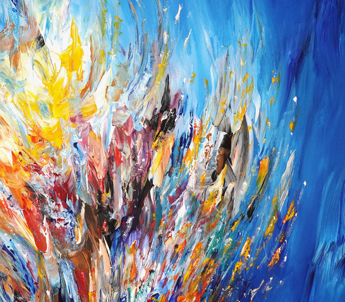 detail of the oversized abstract artwork by the artist Peter Nottrott for sale