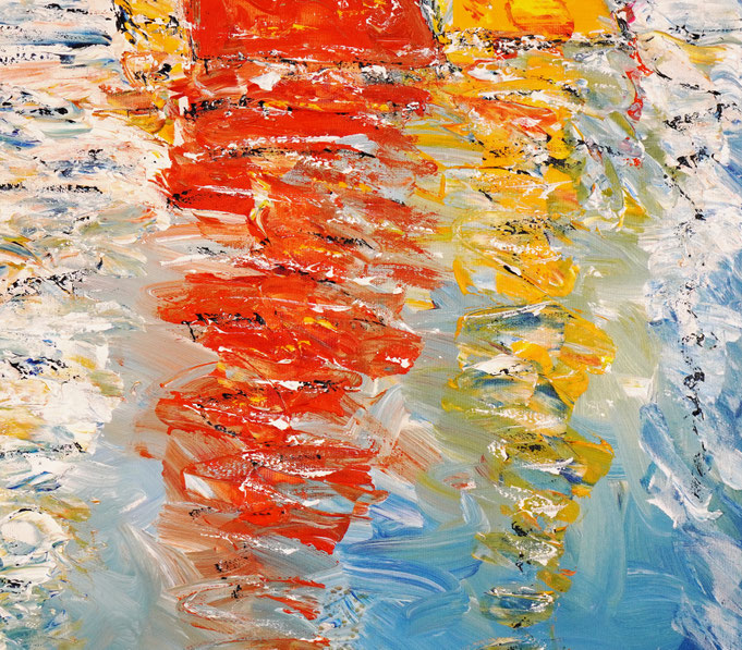 detail of the summer sailing painting