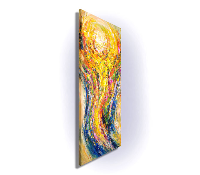 The sides are painted, so the painting is ready to hang. You don't need a frame.