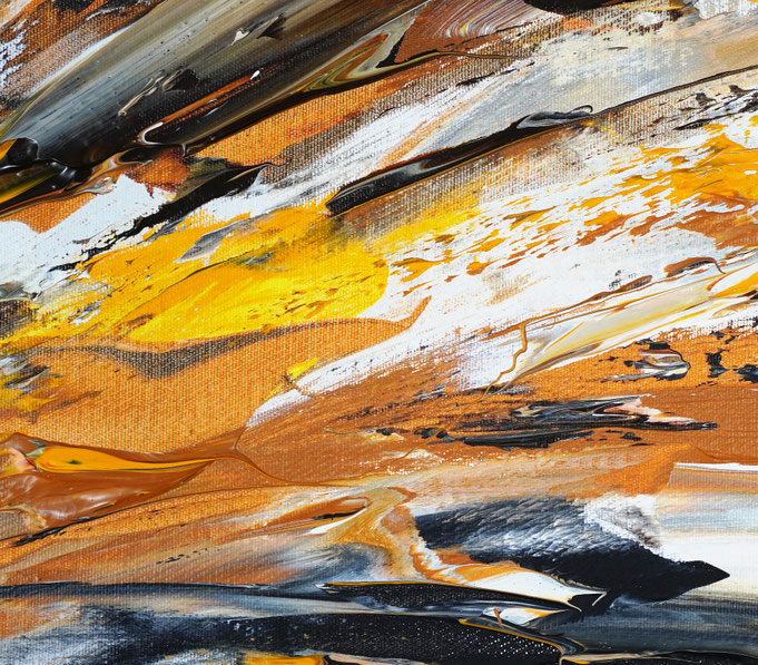 detail of the large abstract, brown artwork