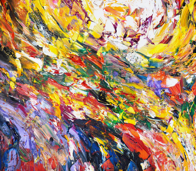 detail of the abstract, colorful painting