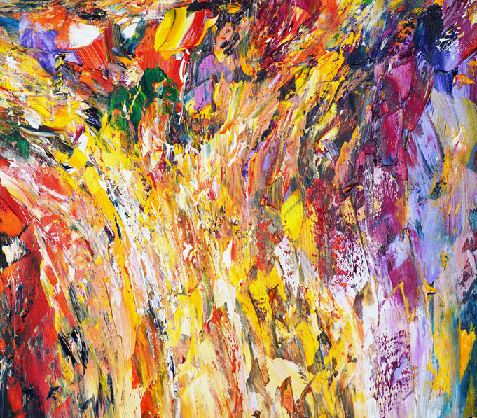 detail of the abstract, colorful painting