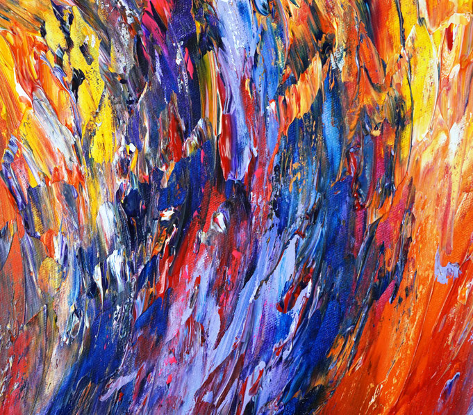 detail of the colorful painting