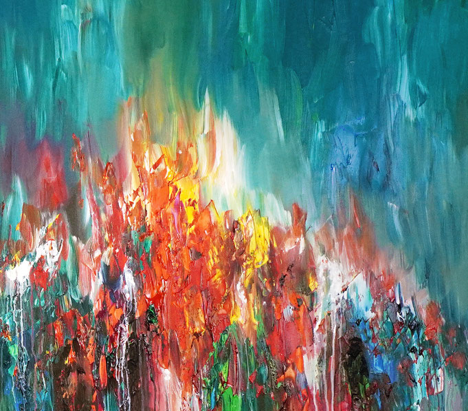 detail of the oversized abstract artwork by the artist Peter Nottrott for sale