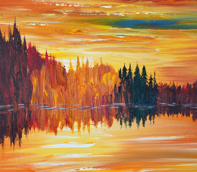 detail of the sunset artwork of the artist Peter Nottrott