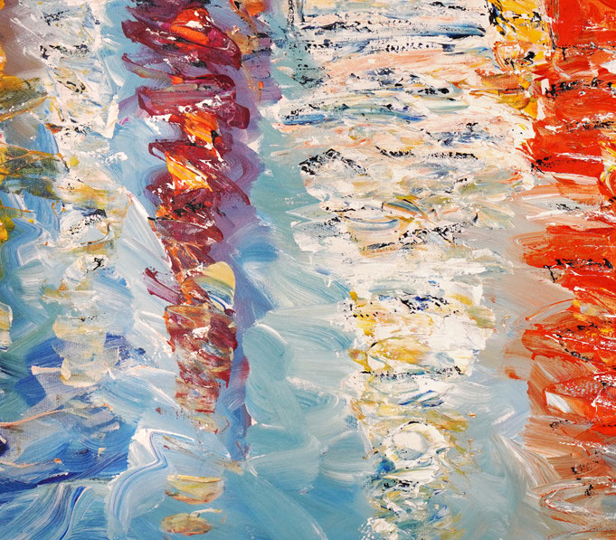 detail of the summer sailing painting