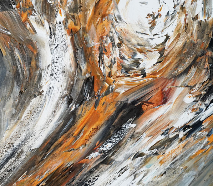 Detail of the abstract vivid painting, inspired by nature