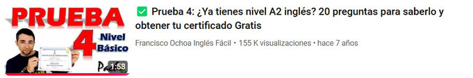 Prueba 4: ¿Ya tienes nivel A2 inglés? 20 preguntas para saberlo y obtener tu certificado gratis.