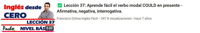 Lección 37: Aprende fácil el verbo modal COULD en presente | Afirmativa, negativa, interrogativa