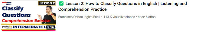 Lesson 2: How to Classify Questions in English | Listening and Comprehension Practice