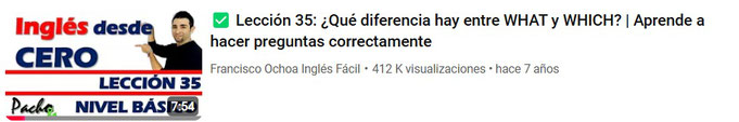 Lección 35: Diferencia de preguntas con WHAT y WHICH | Aprende con ejemplos claros