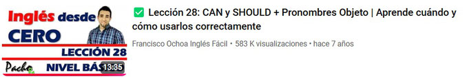 Lección 28: CAN y SHOULD + Pronombres Objeto | Aprende cuándo y cómo usarlos correctamente