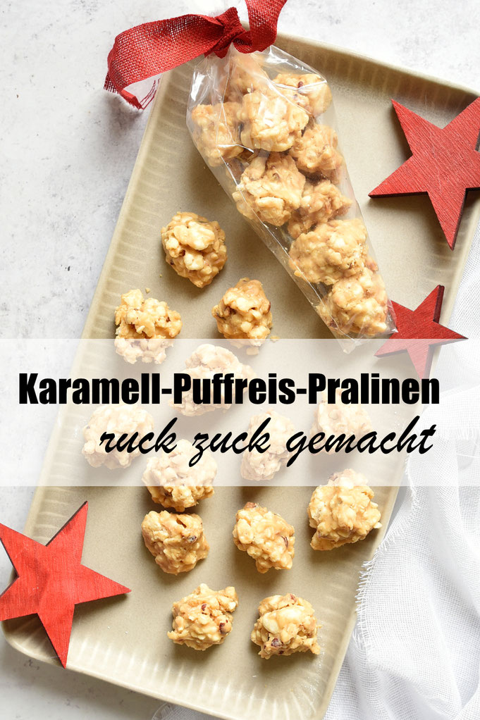 Karamell Puffreis Pralinen, ruck zuck gemacht im Thermomix, das Rezept findest du auf www.mix-dich-gluecklich.de/karamell-puffreis-pralinen oder wenn du unter diesem Bild auf "Webseite besuchen" klickst! Das Rezept ist gelingsicher und kein KI-Rezept!
