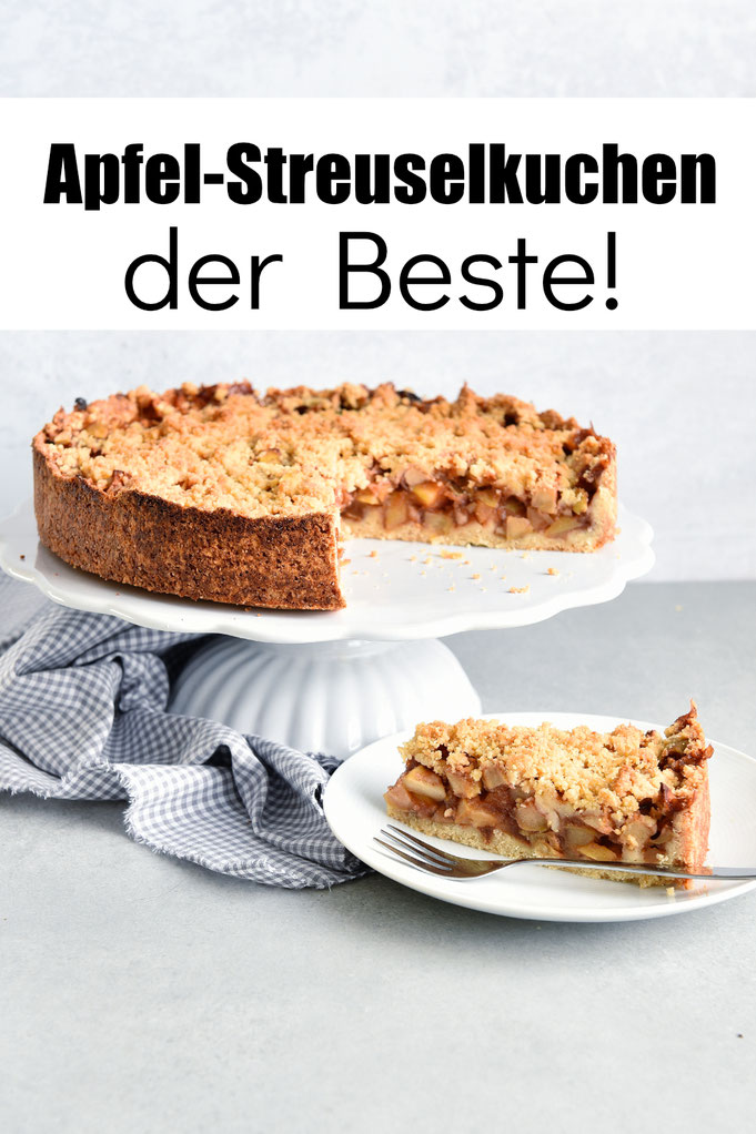 Der beste Apfel Streuselkuchen aus der Springform - die perfekte Füllung aus Apfelwürfeln - perfekte Kombi aus saftigen Äpfeln und mürben Streuseln, Sonntagskuchen, Rezept