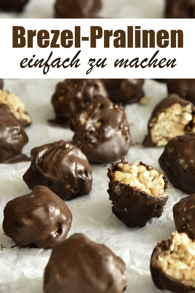 Brezel-Pralinen - mit Salzbrezeln, Frischkäse und Zartbitterschokolade - einfach zu machen, über Nacht in den Kühlschrank, dann als Geschenk aus der Küche oder zum direkten Verzehr, Thermomix