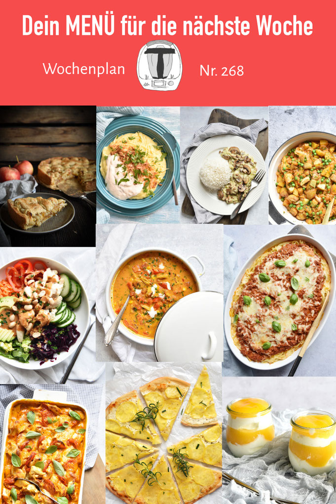 Leckere Rezepte für die ganze Familie, Mittagessen voraus geplant, Wochenplan mit Rezepte, Kuchen Rezepte, Dessert Rezepte, Thermomix, Airfryer Nummer 268