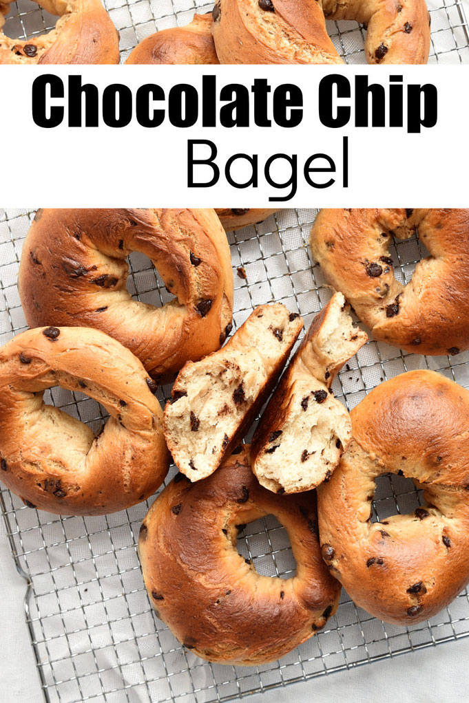 Bagel mit Schokotropfen im Teig, Chocolate Chip Bagels, einfach und lecker, Rezept z.B. für den Thermomix, vegan möglich