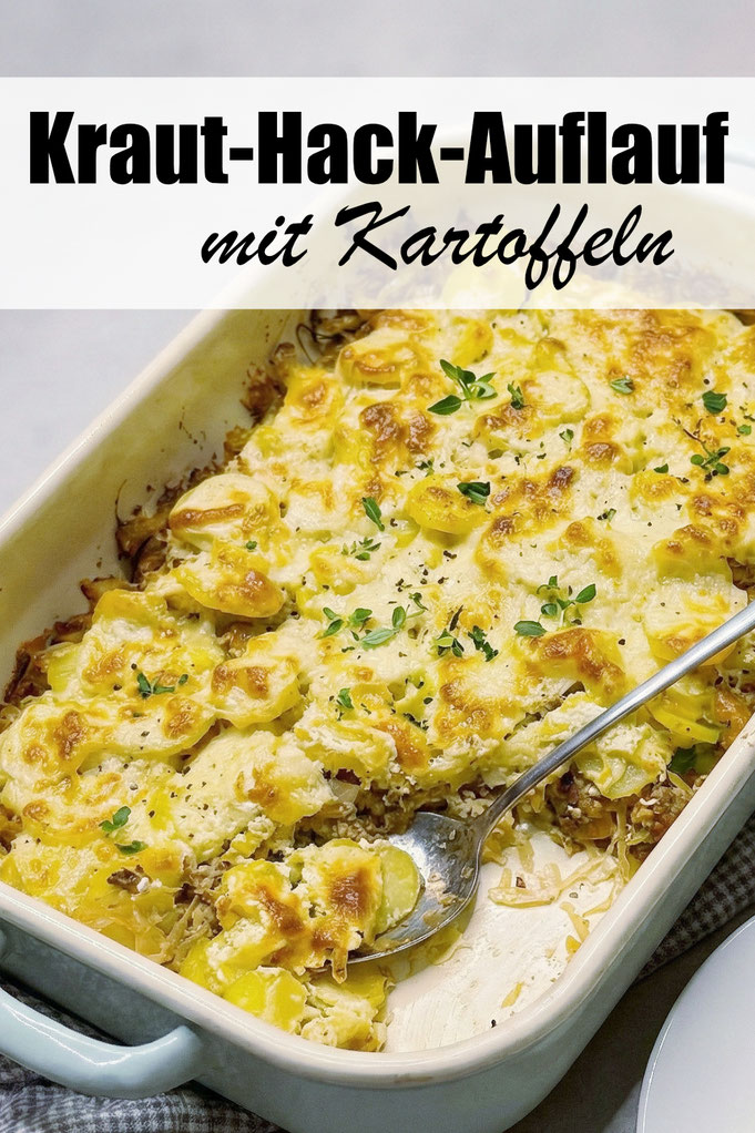 Kraut Hack Auflauf mit Kartoffeln und einem Schmand bzw Creme Vega Senf Guss, super lecker, perfekte Kombi, entweder mit Krautsalat oder Sauerkraut, Thermomix Rezept, Familienküche, leckere Mittagessen