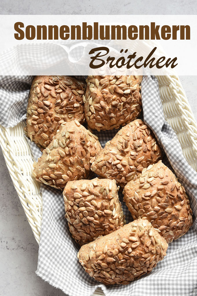 Sonnenblumenkern Brötchen, ganz einfach zu machen, Teig z.B. mit dem Thermomix, der Teig wird nur abgestochen, kein aufwendiges Formen nötig, mit Vollkornmehl, Vollkornbrötchen, gesunde Brötchen, einfaches Rezept