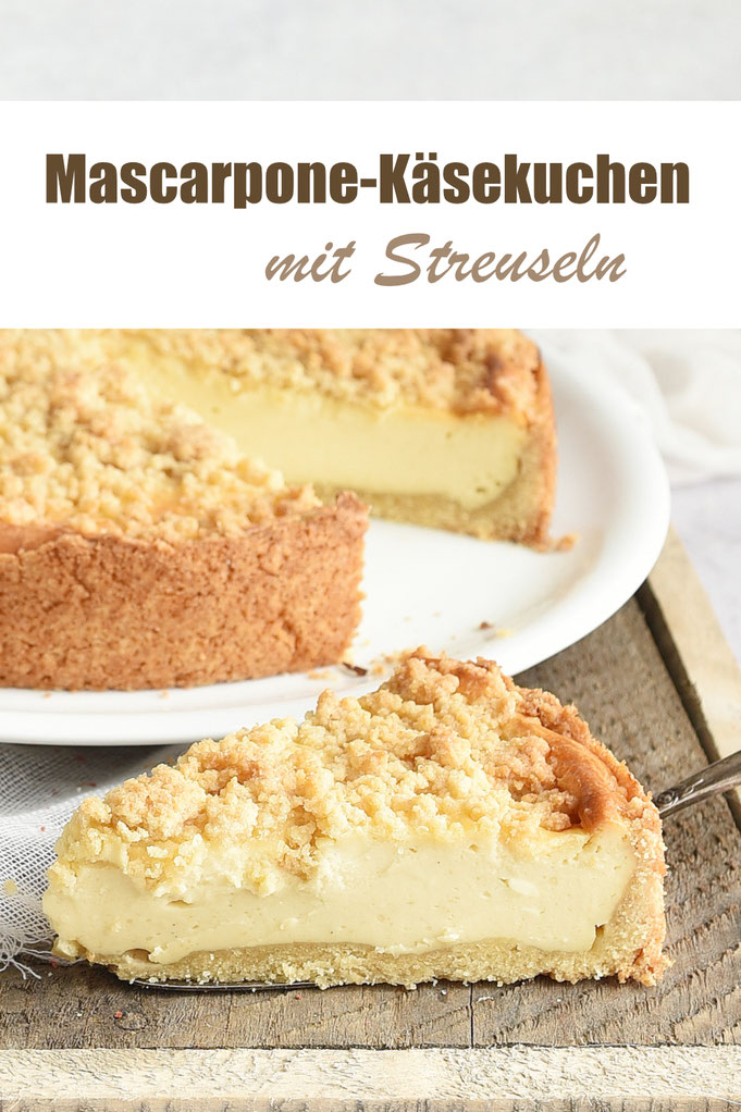 Mascarpone Käsekuchen mit Streuseln, Thermomix Rezept, cremige Füllung, die sich sofort anschneiden lässt, Füllung kann als Basis für andere Käsekuchenrezepte genommen werden, einfach und lecker