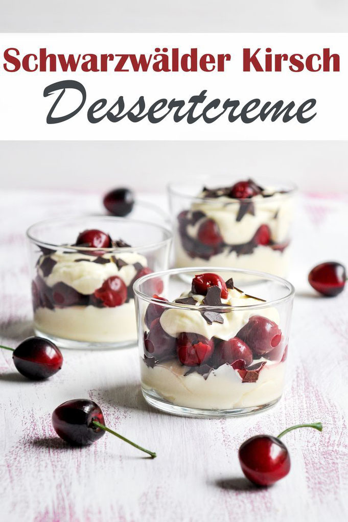 Schwarzwälder Kirsch als Dessert - Magerquark-Dessert-Creme mit Kirschen und Kirschwasser, Thermomix