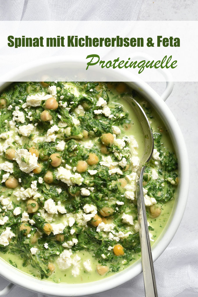 Vegetarische Proteinquelle mit Spinat, Kichererbsen und Feta, dazu Wraps aus Weizen oder Vollkorn für eine vollständige Proteinquelle, Thermomix Rezept