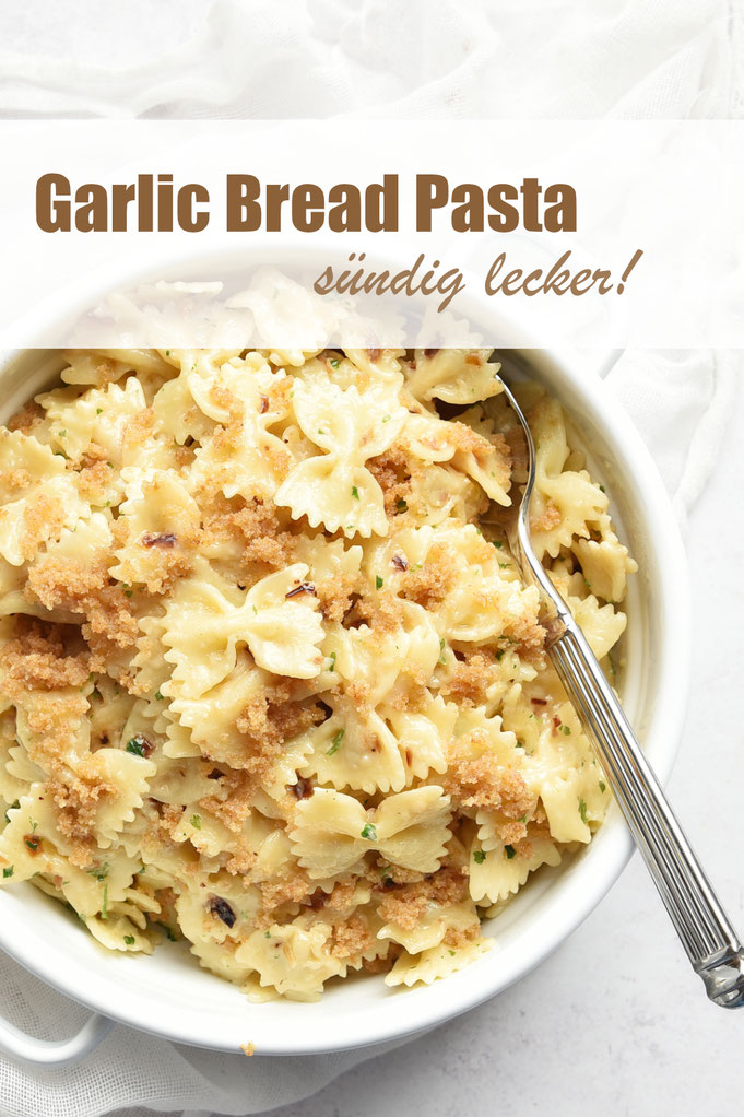 Garlic Bread Pasta mit geröstetem Knoblauch und karamellisierten Zwiebeln aus dem Airfryer, einfach und lecker, Butter aus dem Thermomix, hochkalorisch, aber gut!