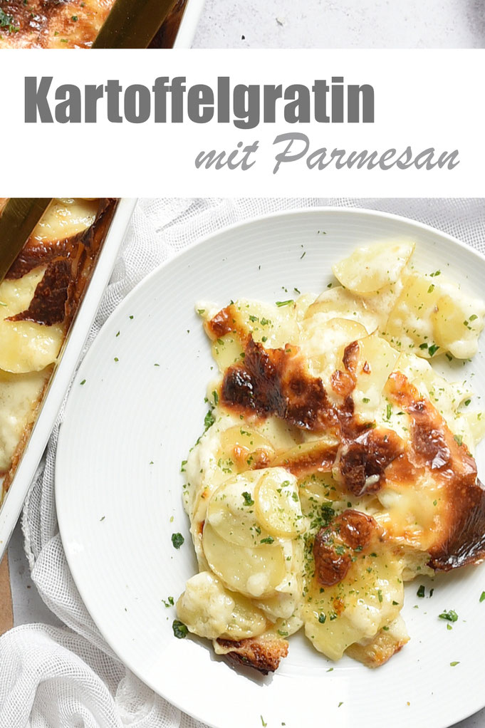 Kartoffelgratin mit Parmesan, einfach zu machen, ohne Vorkochen der Kartoffeln, Soße aus dem Thermomix, Klassiker, einfaches Rezept, Beilage oder Hauptgericht, Familienrezept