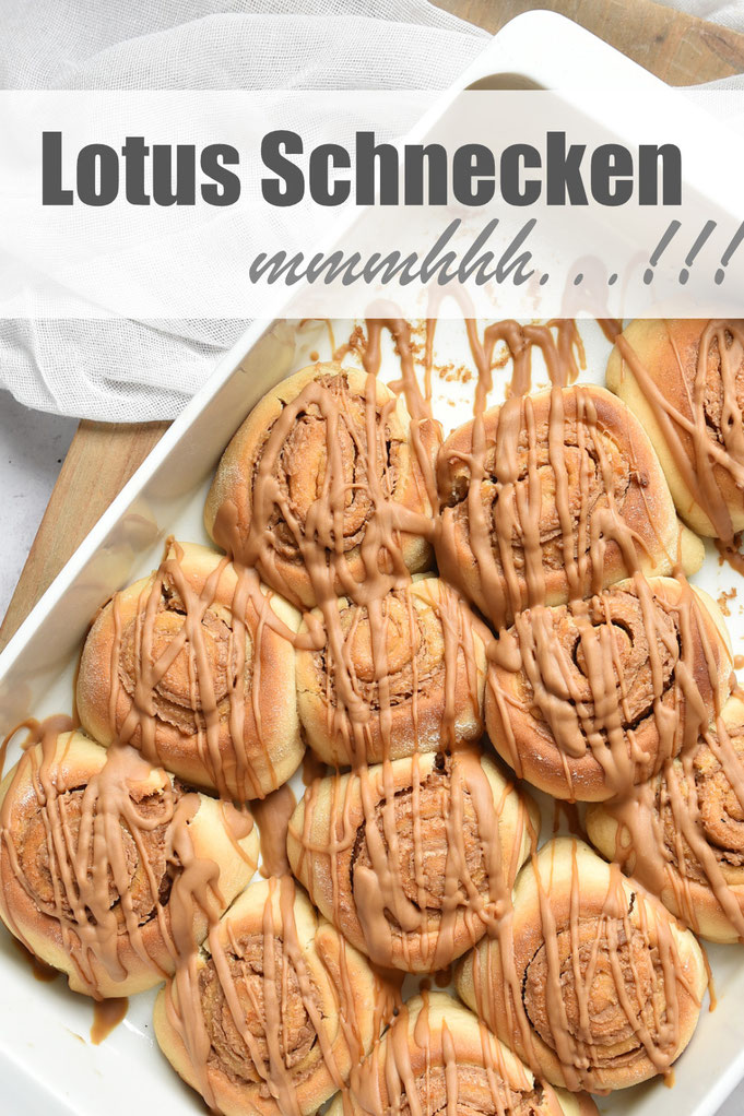 Lotus Schnecken - fluffige Hefeteigschnecken mit Lotuscreme als Füllung und als Topping, einfach zu machen, schmecken lauwarm mega, aber auch kalt sehr lecker, Rezept für den Thermomix, vegan möglich
