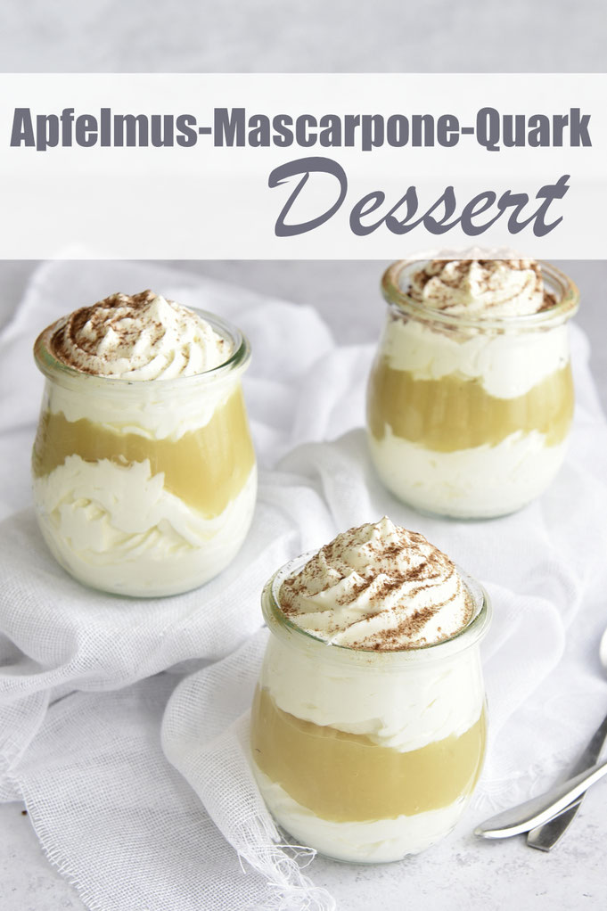 Schnelles Dessert für Weihnachten ist dieses Apfelmus Mascarpone Quark Dessert, im Thermomix gemacht, mit fertigem Apfelmus oder selbst gemacht, einfach und lecker