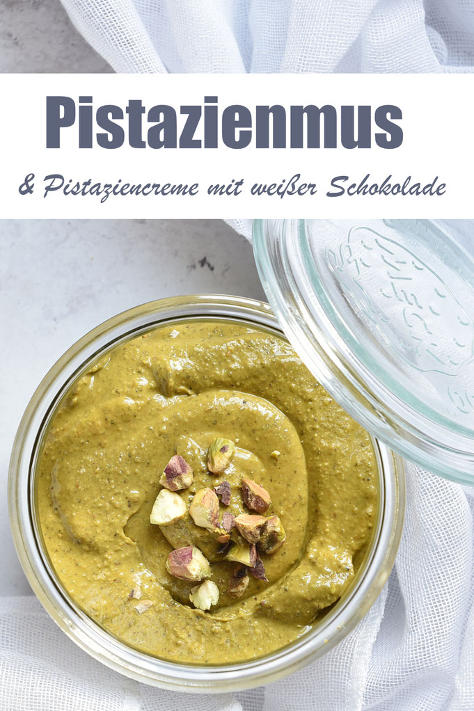 Pistazienmus oder Pistaziencreme mit weißer Schokolade selbst gemacht im Thermomix, Pistazien z.B. von Aldi, einfach und unkompliziert