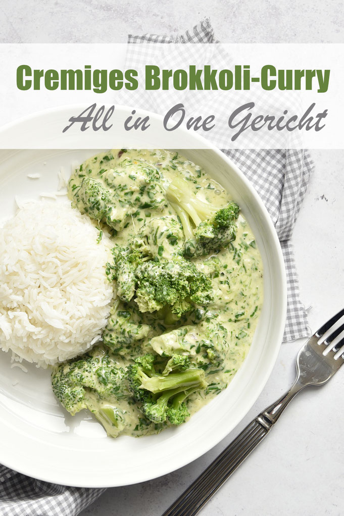 Cremiges Brokkoli Curry aus dem Thermomix, komplett im Thermomix gekocht als All in One Rezept, mit Reis, vegetarisch, vegan machbar, Familienküche, einfaches Rezept