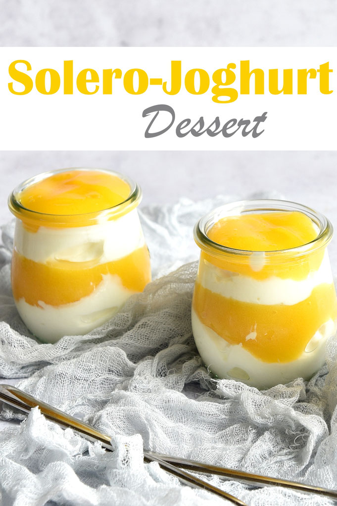 Solero-Joghurt - ohne Pudding kochen zu müssen, Soleroschicht wird einfach mit Dessertsoßenpulver ohne Kochen angedickt und anschließend mit Joghurt geschichtet. Thermomix, vegan möglich