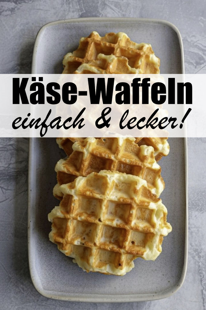 Käse Waffeln - schmecken wie Käsebrötchen vom Bäcker - kann man auch auf Vorrat herstellen und dann einfrieren und bei Bedarf wieder aufbacken bzw auftauen, Teig aus dem Thermomix, vegetarisch, herzhafte Waffeln, Schulsnack, Lunchbox, Brotdose