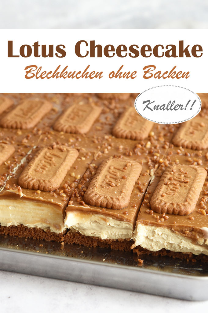 Lotus Cheesecake ohne Backen, Blechkuchen, vegan machbar, Trend, Kuchenbuffet, Geburtstagskuchen, einfach und lecker, ohne Backen, Thermomix