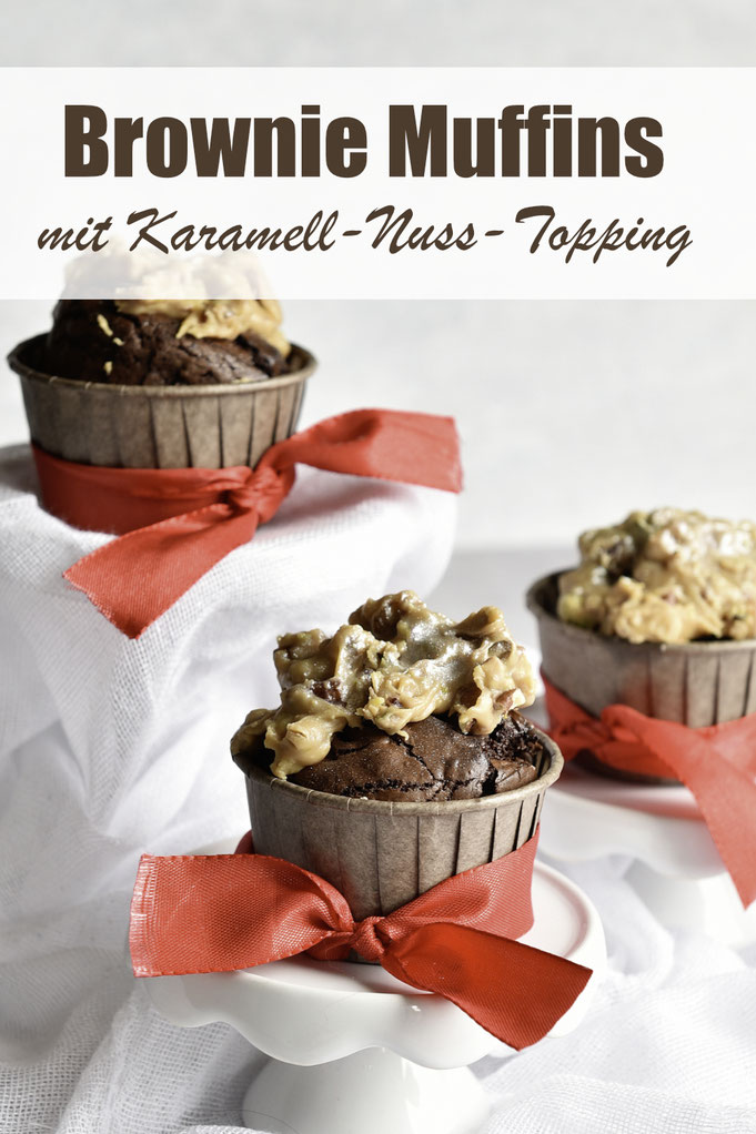 Brownie Muffins mit Karamell-Nuss-Topping, Thermomix-Rezept