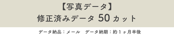 【写真データ】修正済みデータ50カット※データ納品：メール※データ納期：約一ヶ月半後