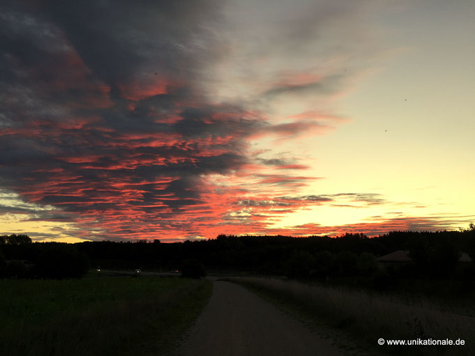 Wolken, vom Sonnenaufgang beleuchtet (2)