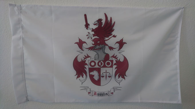 Fahne mit Familienwappen bedruckt, Flagge mit Wappen