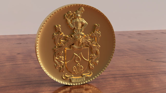 3D Wappen in Metall