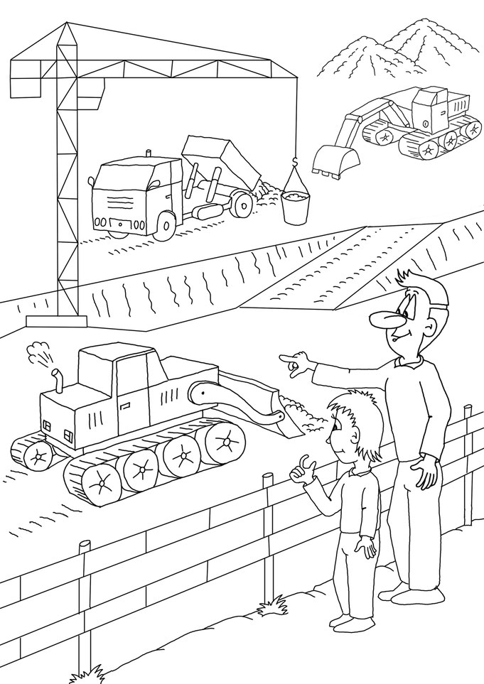 Ausmalbilder Baustelle - páginas para colorear